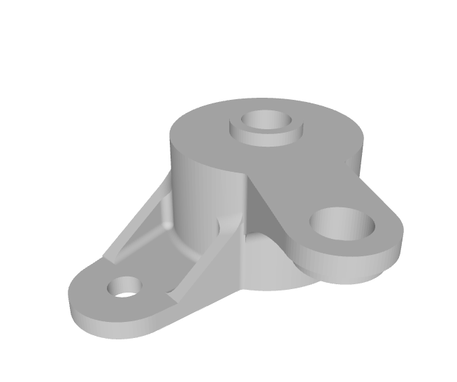 Pièce de fixation de tondeuse auto-portée réparée par impression 3D en PETG noir, modélisée et fabriquée par TRIDYMAKER pour une Maison d'Hôte à Eymet en Dordogne